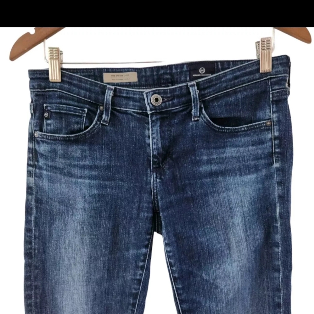AG Adriano Goldschmied The Stevie Cuff Slim Straight Cuffed Jeans Size 28 Womens - Picture 2 of 6